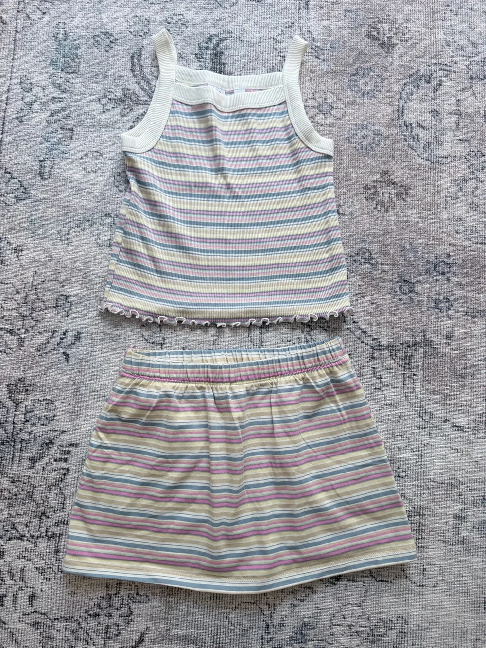 GAP Pastel Striped Tank & Skirt  - White, Pink, Blue, Purple, Yellow